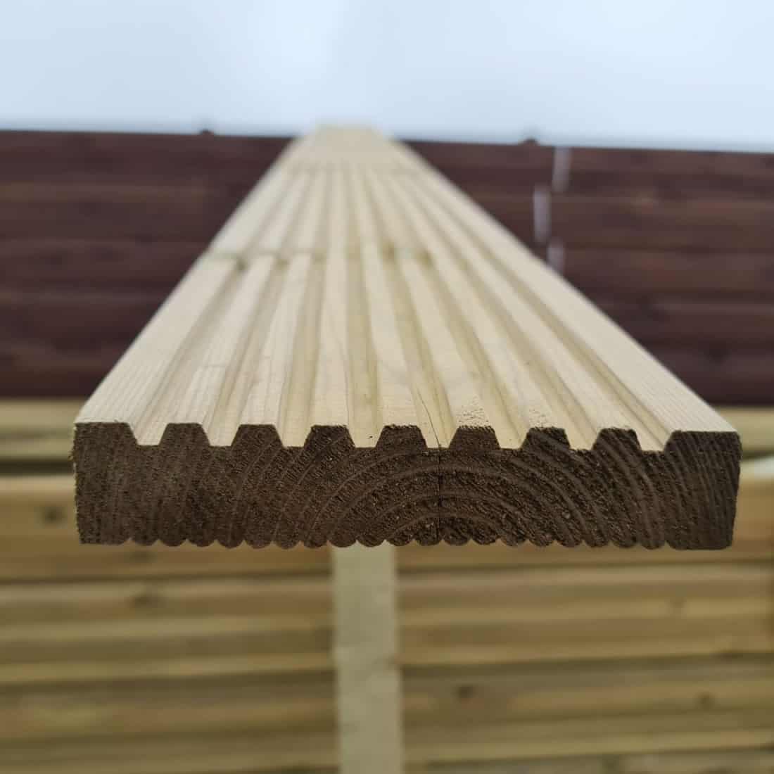 Timber Decking Board 28mm×145mm Green Ganda Timber