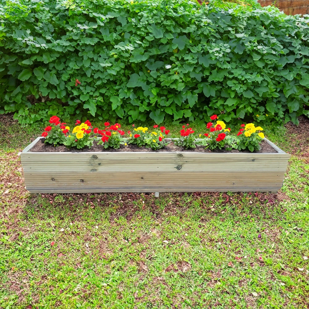 Large Wooden Rectangular Planter 45x30cm x200cm -GA-Timber.com in Aberdeenshire