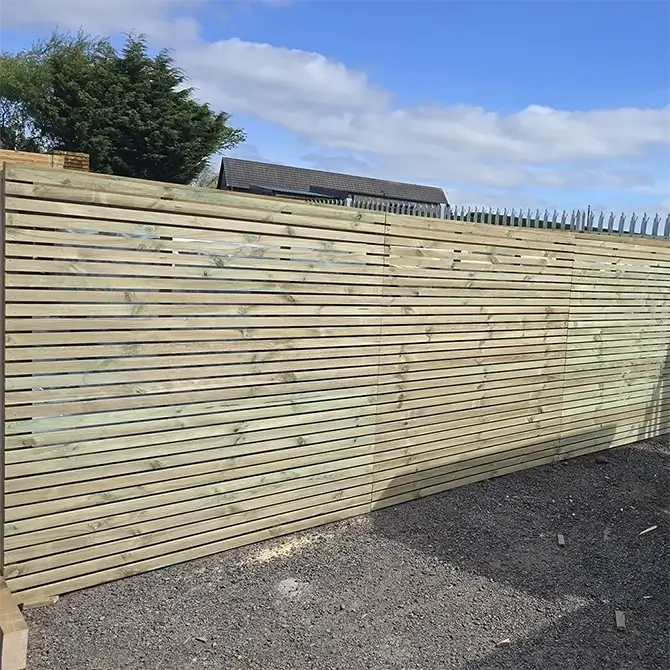 Modern Single Slatted Fence Panel for Sale in Scotland | Ga-Timber.com Aberdeen