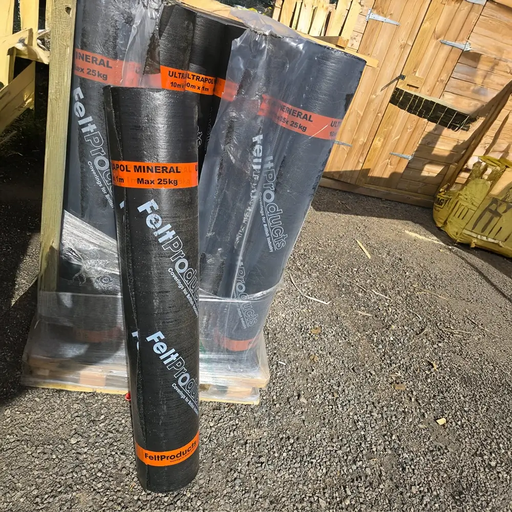 Ultrapol Premium Polyester Shed Felt 15year Guarantee Charcoal Colour 10x1m 25kg -Ga-Timber.com Aberdeenshire