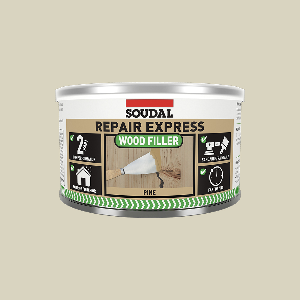 Soudal Repair Express Wood 2 Part HP Filler - Pine (500g) Soudal Repair Express Wood 2 Part HP Filler - Pine (500g) -G&A Timber Scotland