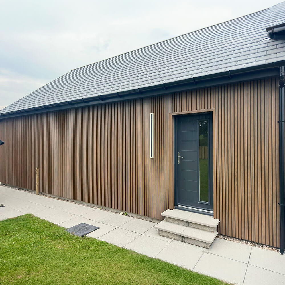 Composite Slatted Cladding - Teak Composite Slatted Cladding - Teak | For Sale Glasgow, Dundee, Edinburgh, Aberdeenshire