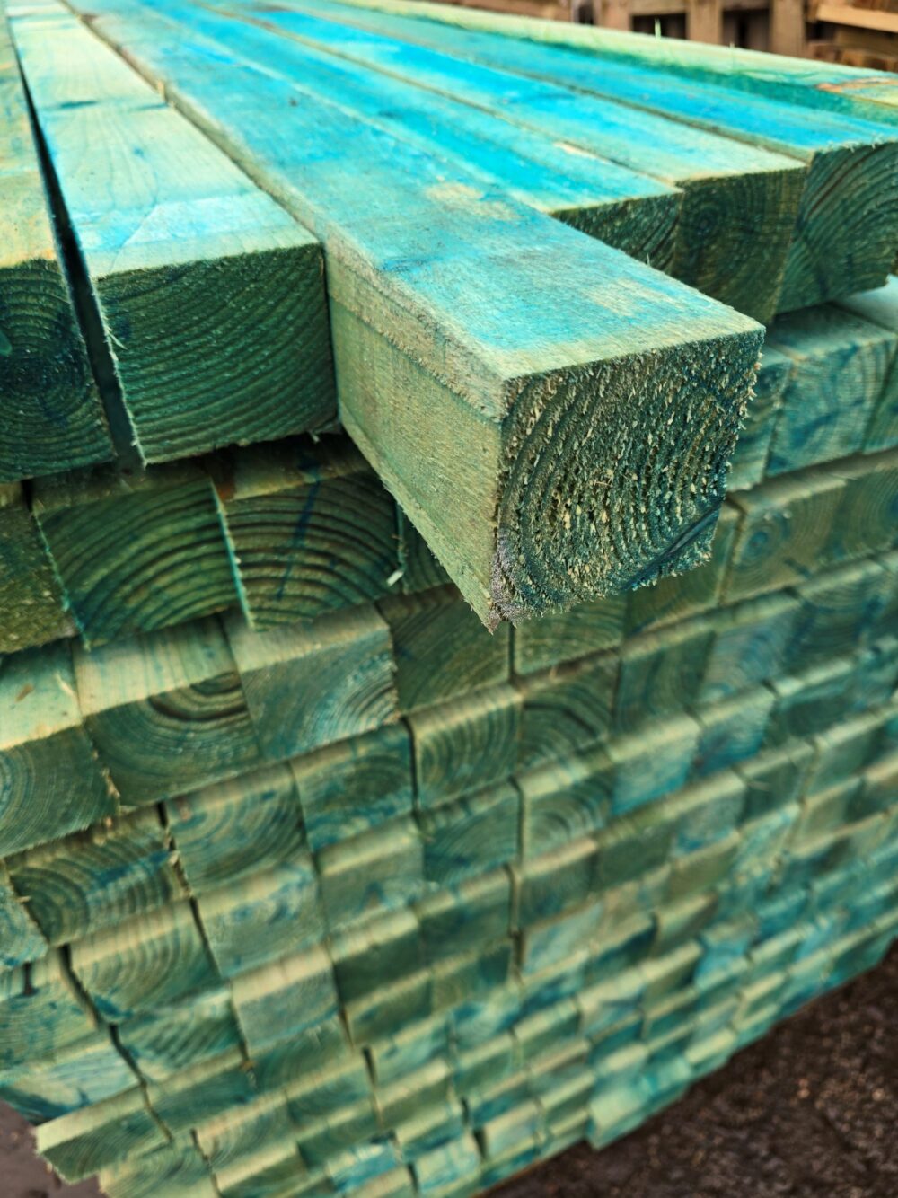 Rough Sawn 70x70 new Pressure Treated GREEN Rough Sawn 70x70