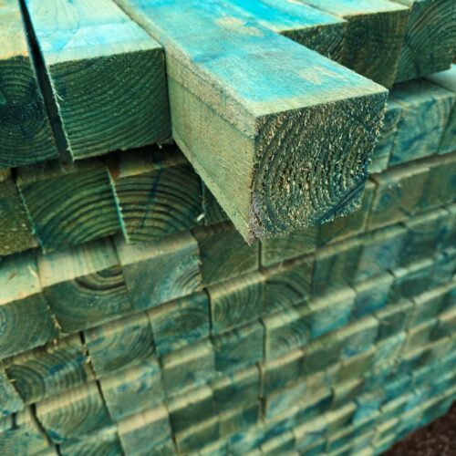 Pressure Treated GREEN Rough Sawn 70x70